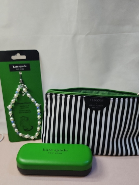 kate spade Handbags - Kate Spade X Clinque Stripe/spots Bag,phone Charm, Glasses Case all New